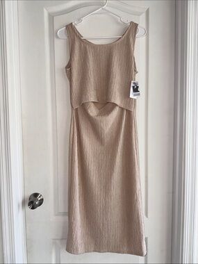 Handmade Nursing Dress in Champagne tone